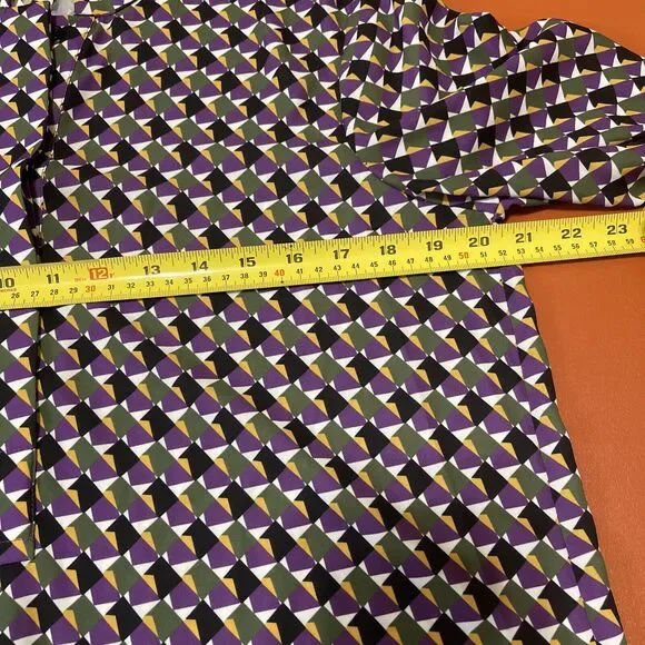 NM Neiman Marcus Geometric Print Blouse Size M NEW - Picture 9 of 10